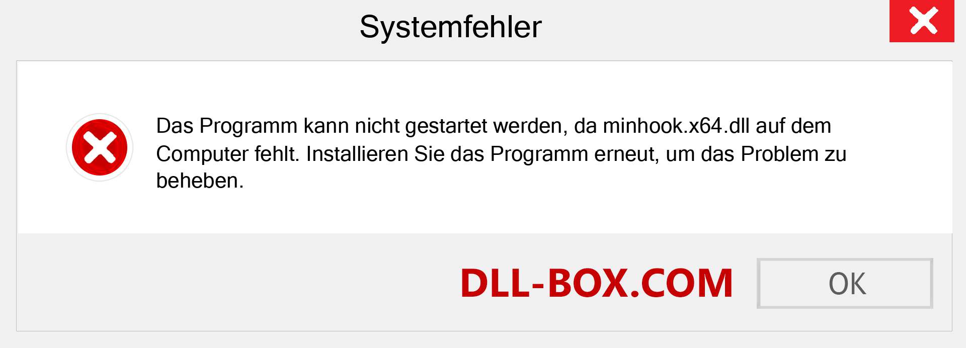 minhook.x64.dll-Datei fehlt?. Download für Windows 7, 8, 10 - Fix minhook.x64 dll Missing Error unter Windows, Fotos, Bildern